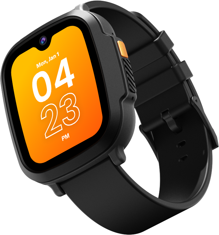 JrTrack Pro smartwatch with lit screen